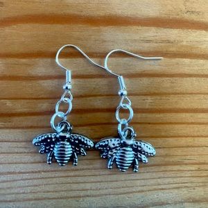 Handmade Silver Bee Earrings